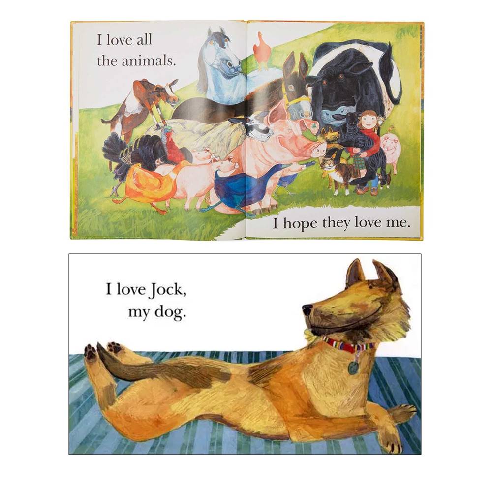 4 Farmyard Friends Picture Books from Walker : Farmer Duck + Floss + I love animals + The Farmer's Away BAA Neigh : เซตนิทานก่อนนอน ชีวิตในฟาร์ม 4 เล่ม : Martin Waddell, Helen Oxenbury, Kim Lewis