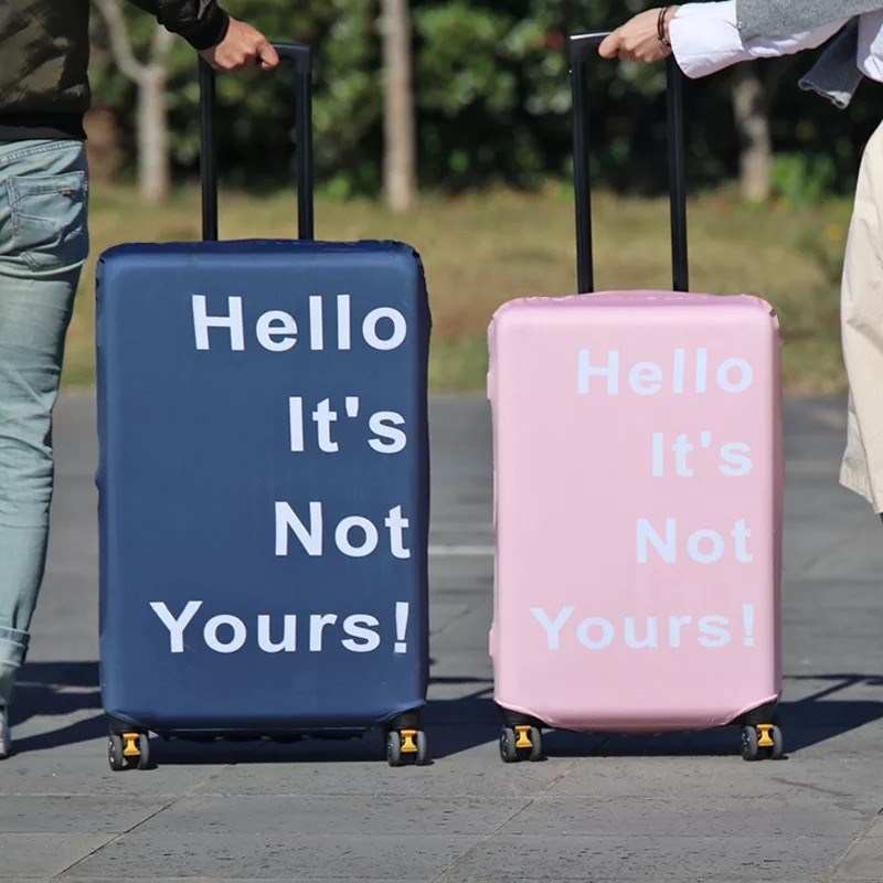 (ผ้ายืด มีลาย ขนาด M) ผ้าคลุมกระเป๋าเดินทาง ขนาด 24 - 26 นิ้ว ผ้ายืดกันน้ำ ก้นกระดุม กันรอยขีดข่วน มี 4 สีให้เลือก