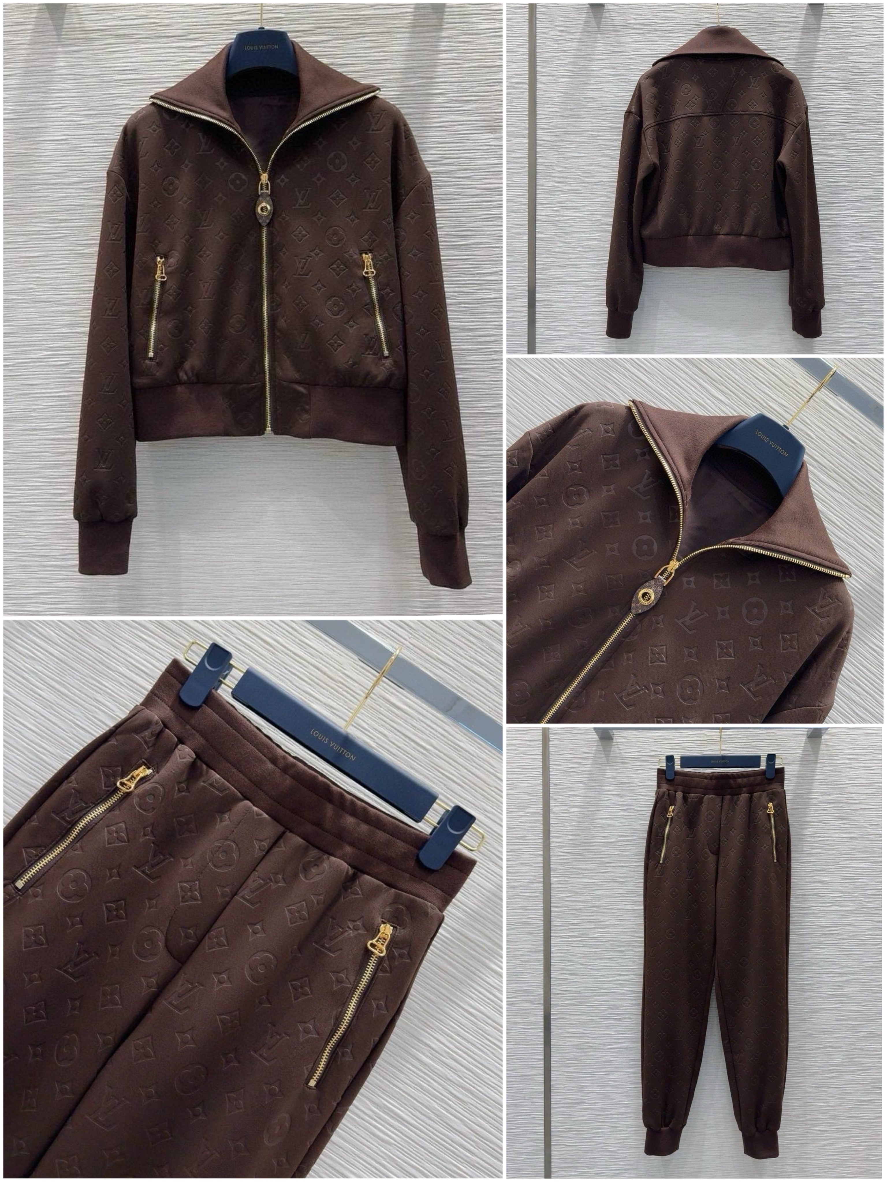 Set เสื้อคลุมแขนยาวทอลายโลโก้แบรนด์ทั้งตัว + กางเกงขายาว LV ลุคสวยเรียบหรู hiso รุ่นนี้ งานสวยมากค่ะใส่เป็นเซ็ตหรือใส่แยกก็ได้ค่ะ ใส่สบาย : สินค้าคุณภาพ (พร้อมส่ง)