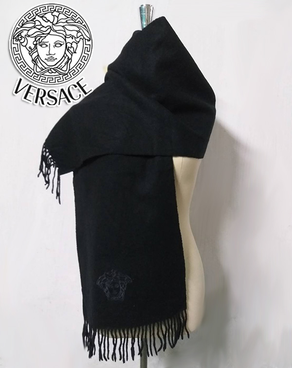 ผ้าพันคอ สีดำ VERSACE ของแท้