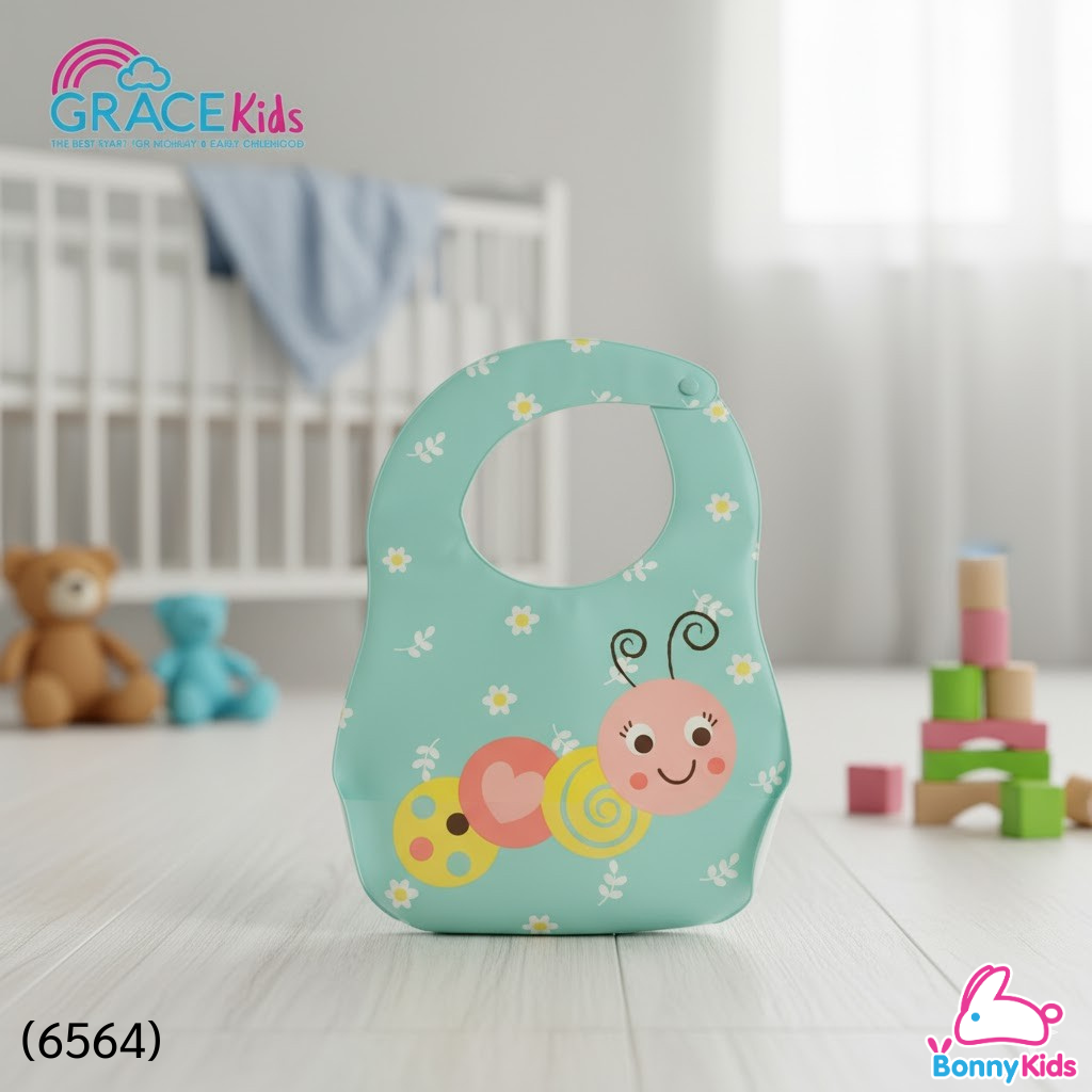 (6564) Gracekids ผ้ากันเปื้อนพลาสติก รุ่น มีที่รองอาหาร