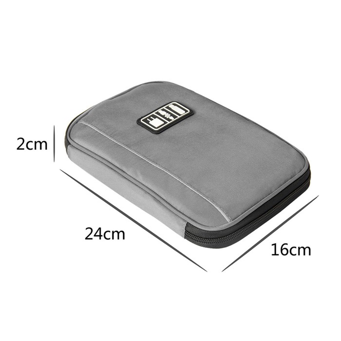 ฺBagsmart กระเป๋าจัดระเบียบอิเล็กทรอนิกส์ กระเป๋าใส่สายชาร์จ กระเป๋าใส่ฮาร์ดดิสก์ กระเป๋าใส่อุปกรณ์ไอที มีช่องใส่ SIM, SD CARD (Grey)