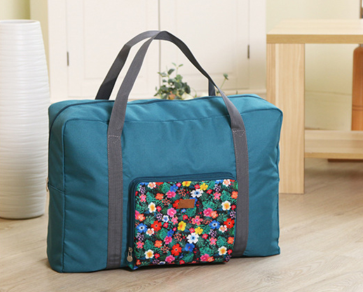 DINIWELL กระเป๋าเดินทางพับเก็บได้ ลายดอกไม้ เสียบกระเป๋าเดินทางได้ ผ้าเนื้อหนา ใหญ่ จุ ช่องเสียบใหญ่ มี 4 สี 4 ลาย ให้เลือก ผลิตจากโพลีเอสเตอร์คุณภาพดี