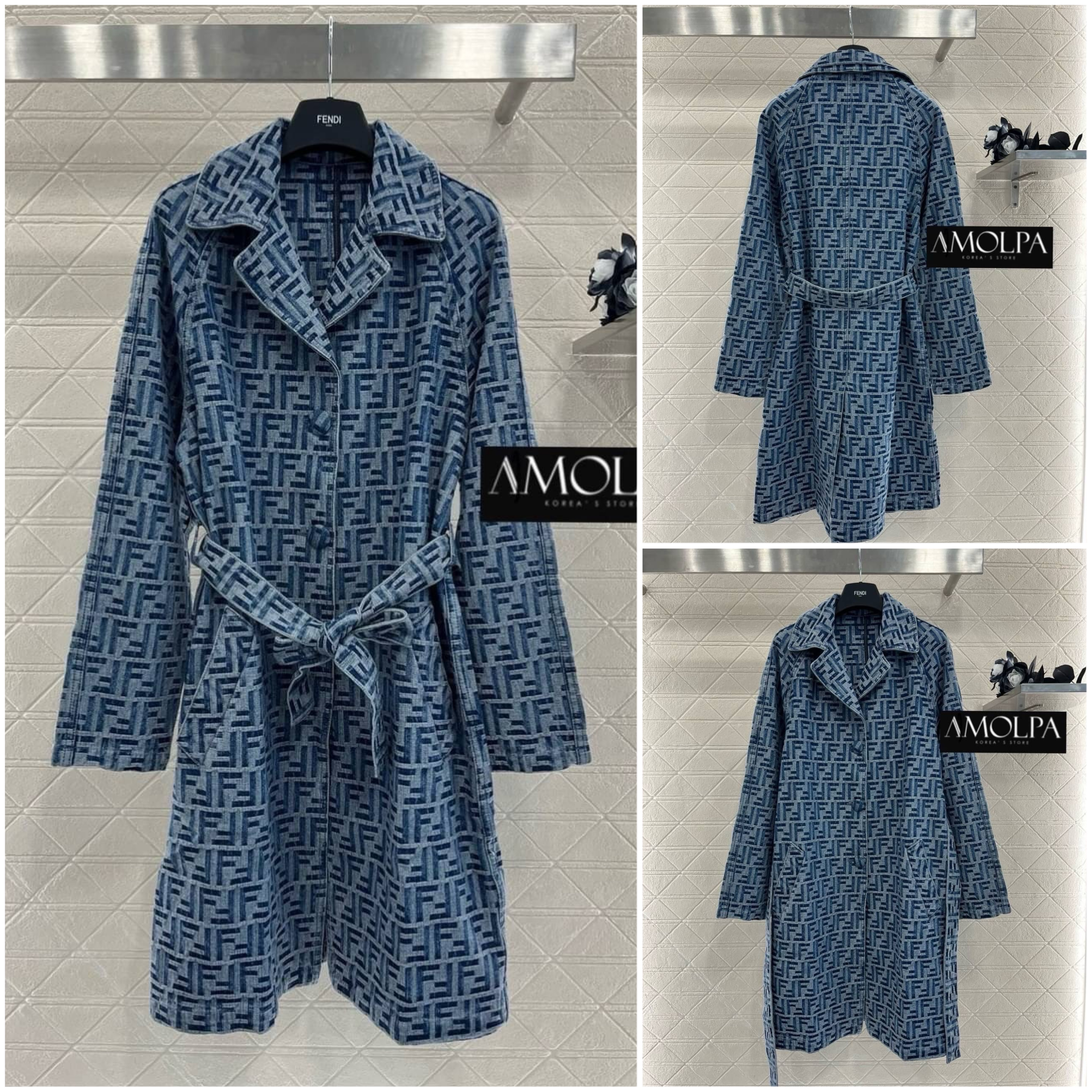 DRESS FENDI DENIM เดรสยีนส์ เนื้อผ้าดีมาก มีน้ำหนักสุดๆ ห้ามพลาดเลยน๊า สวยสุดๆ : สินค้าคุณภาพ (พร้อมส่ง)