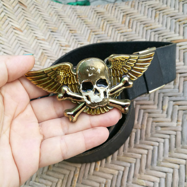 เข็มขัดชาย หัวเหล็กหัวกะโหลก สวยมาก