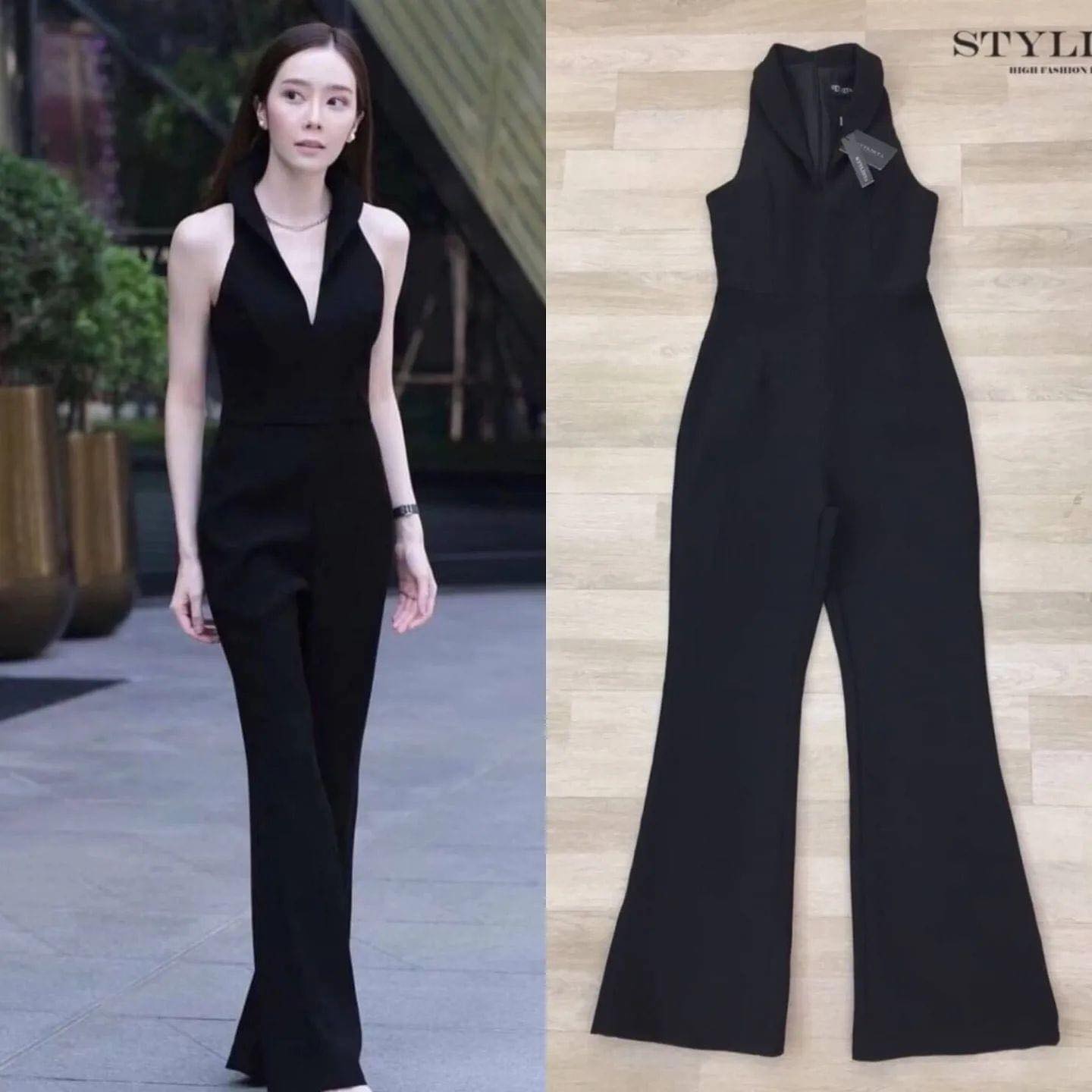 จั้มสูทขายาว เเขนกุด ซิปหลัง ใส่สวยมาก สินค้าคุณภาพ (พร้อมส่ง)