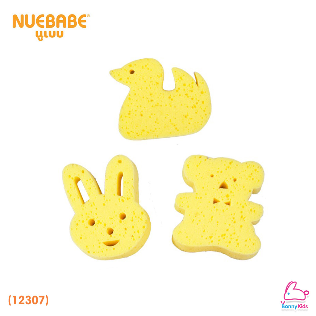 (12307) NUEBABE (นูเบบ) Bath Sponge ฟองน้ำอาบน้ำเด็ก รูปสัตว์ (คละลาย)