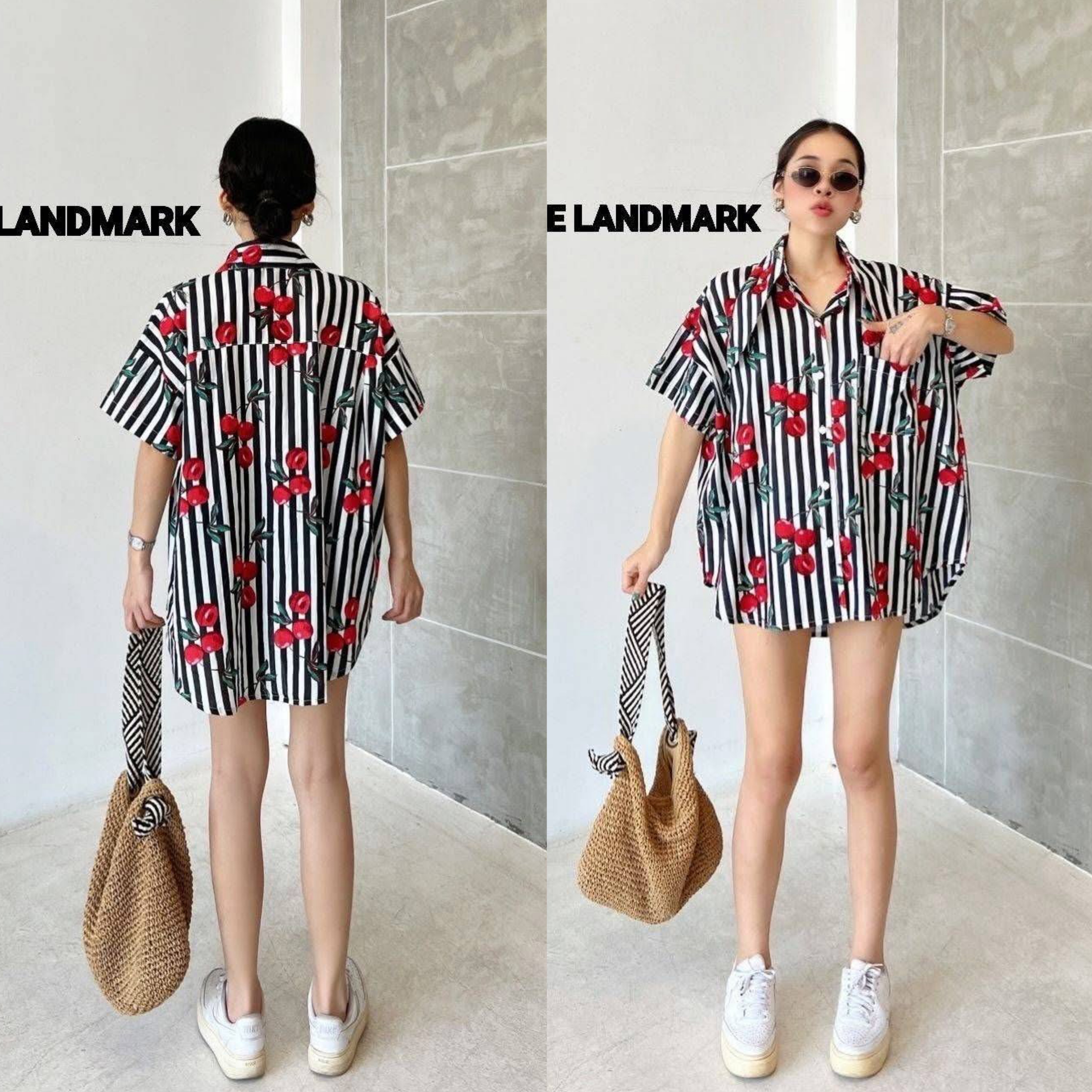 เชิ้ตผ้าบล็อคคอทตอลอินเดีย ดีไซน์ปกยาวเก๋ๆ กระดุมหน้า ทรงหน้าสั้น~หลังยาว ทรงโอเวอร์ไซส์ ใส่สบาย : สินค้าคุณภาพ (พร้อมส่ง)