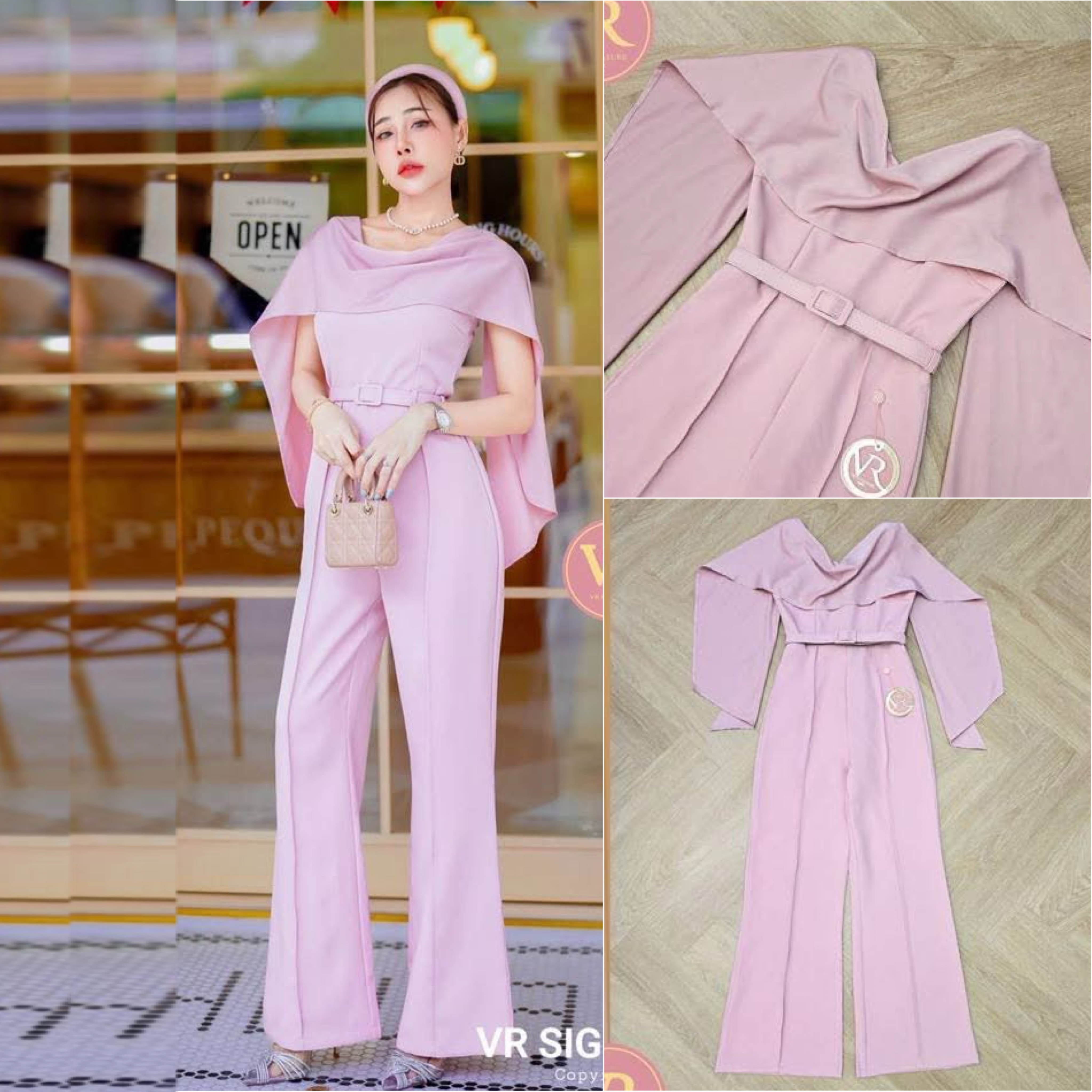 Jumpsuit แขนกุด ขายาว แต่งผ้าระบายปาดไหล่ยาวเก๋มากค่ะ เอวเข้ารูป มีเข็มขัดเข้าชุดให้ด้วยค่ะ ขายาวทรงสวย เนื้อผ้าหนาเป็นทรงสวย มีซับใน ใส่สบาย : สินค้าคุณภาพ (พร้อมส่ง)