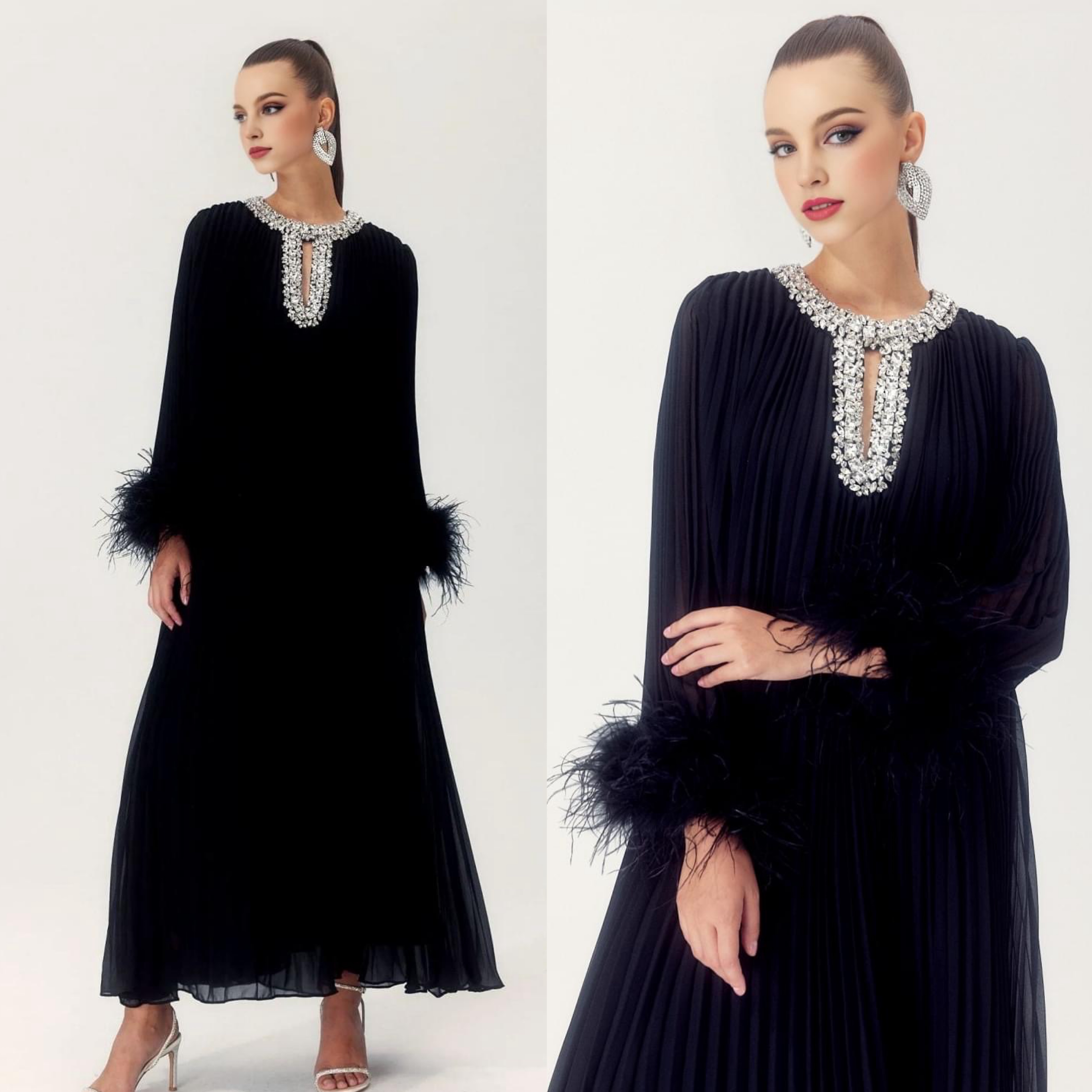 เดรสแขนยาว กระโปรงบานตัวปล่อย คัตติ้งประณีต กรุยกราย ใส่สบาย : สินค้าคุณภาพ (พร้อมส่ง)