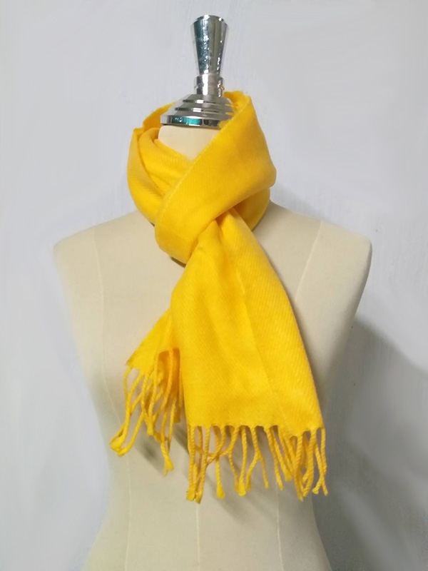 ผ้าพันคอไหมพรม สีเหลือง (ของใหม่)