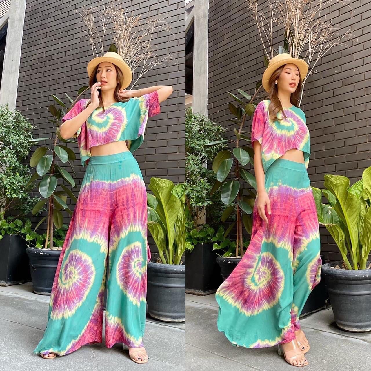 ชุดเซตผ้ามัดย้อม เนื้อบาง สวยพริ้ว ใส่ไปเที่ยวไหนก็สวย ป้วะ ปังปุริเย่ (พร้อมส่ง)