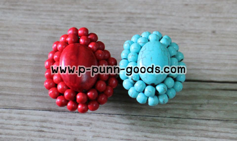 แหวนเชือกเทียนถัก หินเทอร์ควอยส์