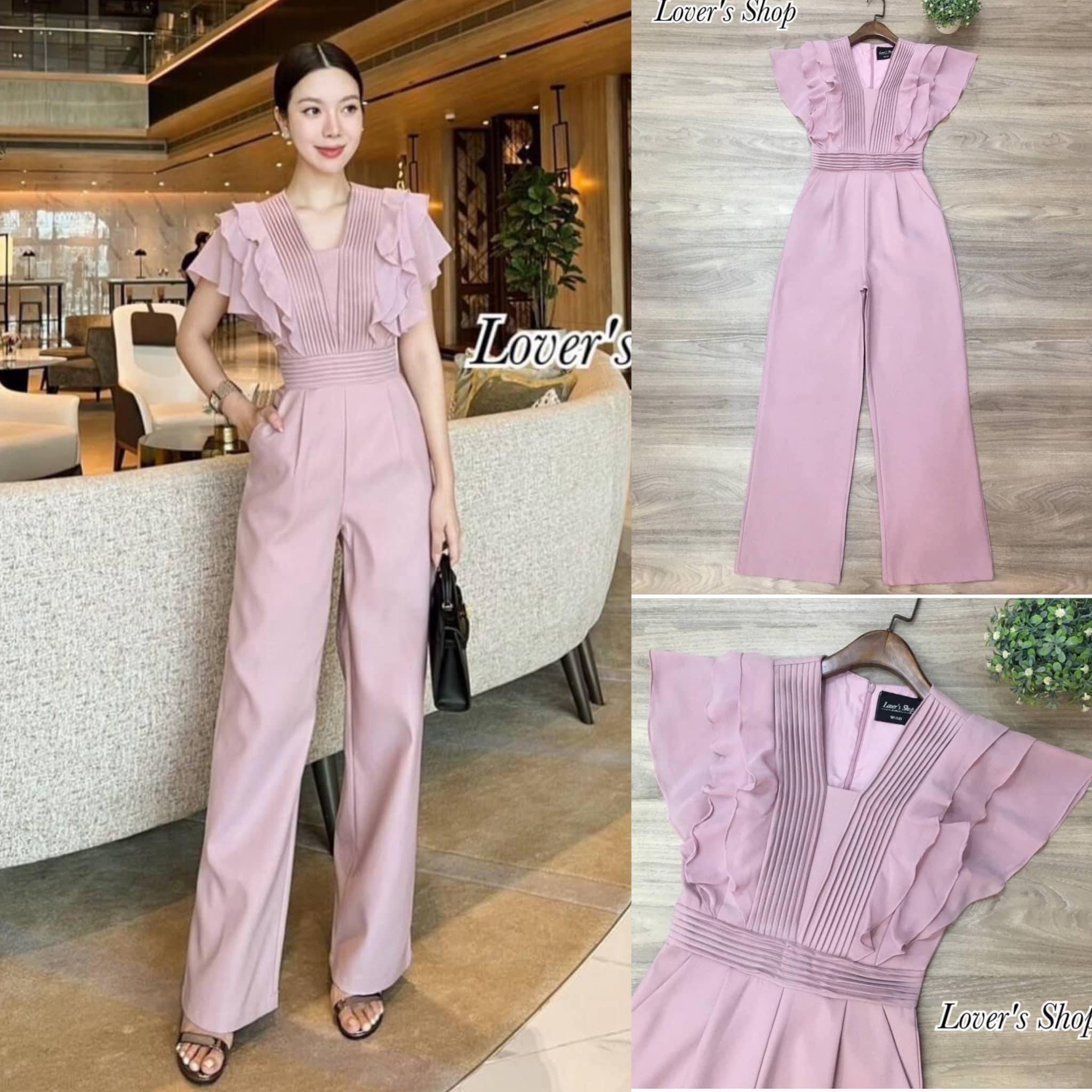 จั้มสูทกางเกงขายาว สวยหรูดูผู้ดี ใส่สบาย สินค้าคุณภาพ (พร้อมส่ง)