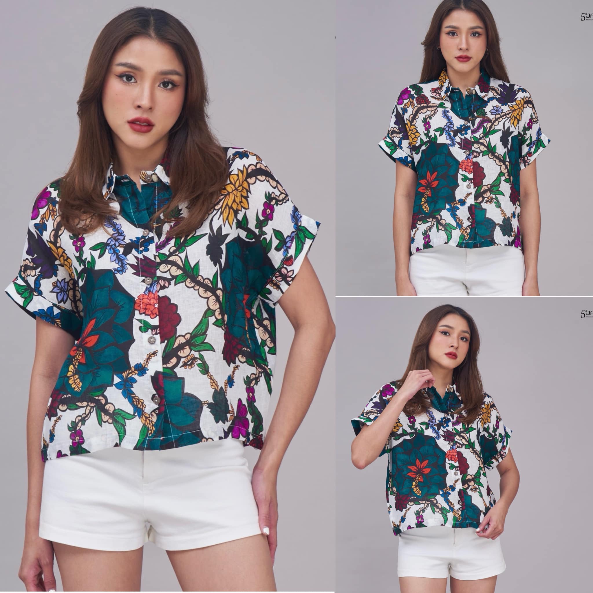 เสื้อเชิ้ตคอปกแขนสั้น ผ้าลินินแท้ 100% ใส่สบาย : สินค้าคุณภาพ (พร้อมส่ง)