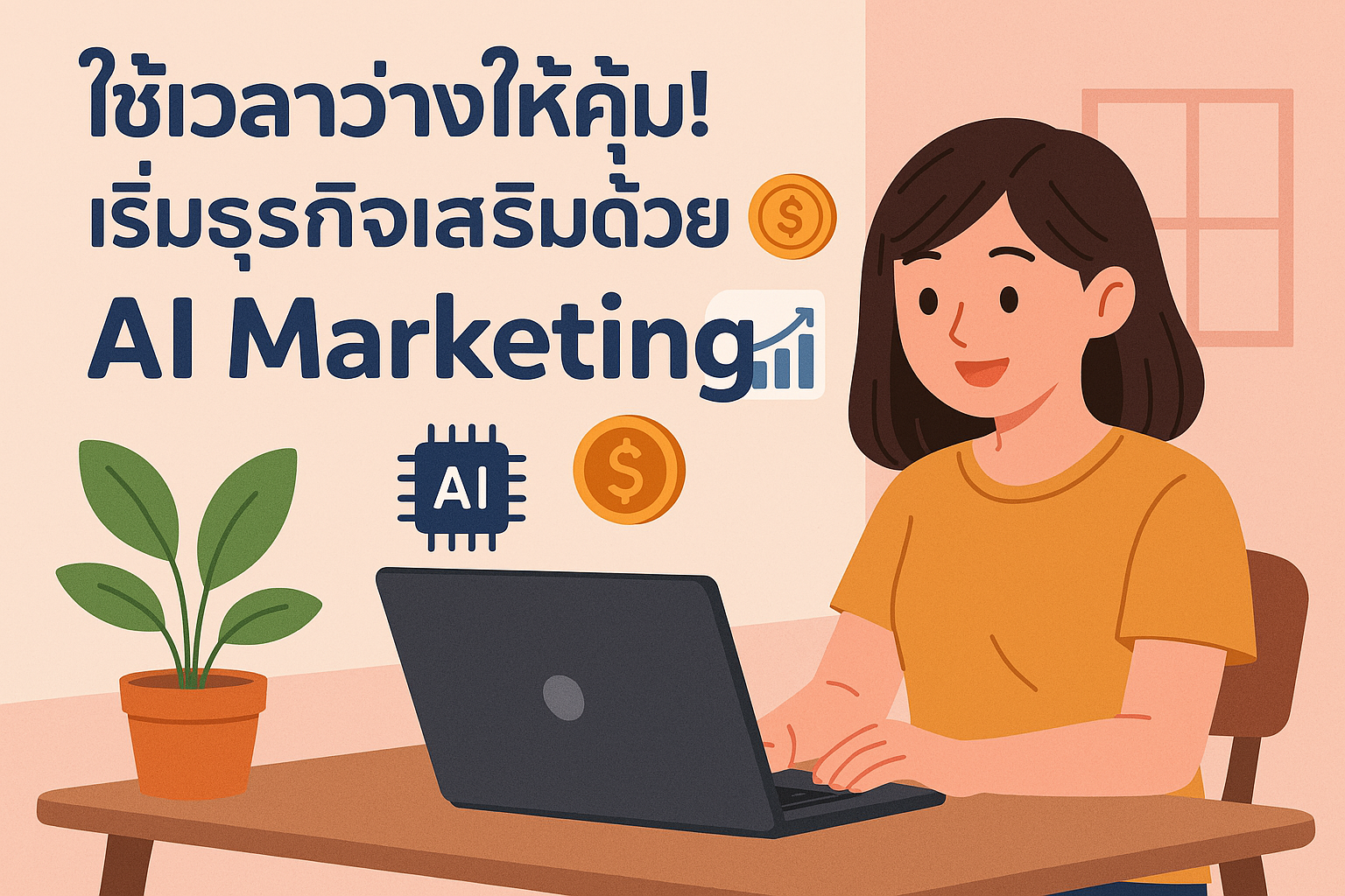 ใช้เวลาว่างให้คุ้ม! เริ่มธุรกิจเสริมด้วย AI Marketing ใช้เวลาว่างให้คุ้ม! เริ่มธุรกิจเสริมด้วย AI Marketing