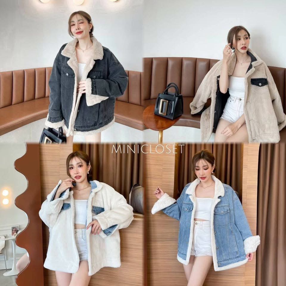 เสื้อแจ็คเก็ตยีนส์ด้านในขนนุ่มๆ ดีสุดอุ่นสุดใส่ได้2ด้านเก๋ๆ กระเป๋าข้างมืออุ่นด้วย ใส่สบาย : สินค้าคุณภาพ (พร้อมส่ง)