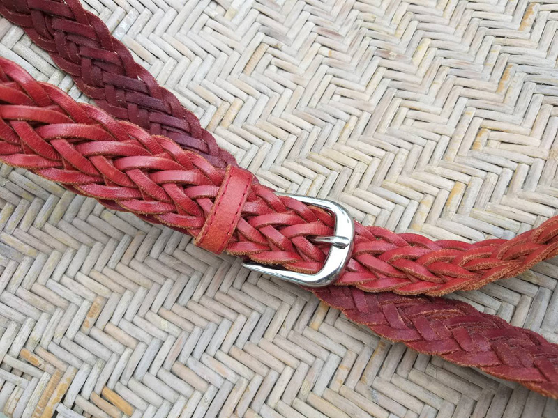 เข็มขัดชาย หนังแท้สานขัด