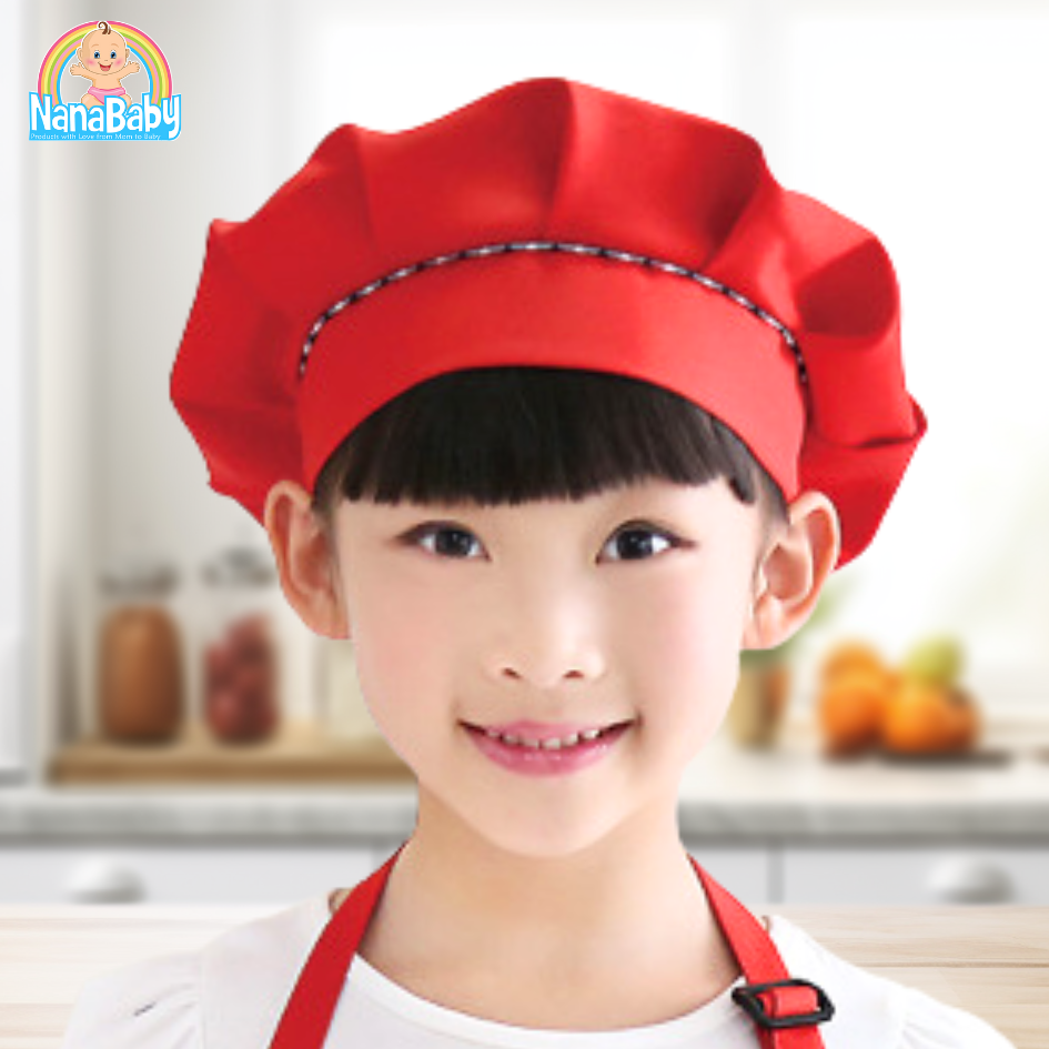 NanaBaby หมวกเชฟเด็ก หมวกกุ๊กเด็ก หมวกทำอาหารเด็ก หมวกทำครัวเด็ก ชาย/หญิง