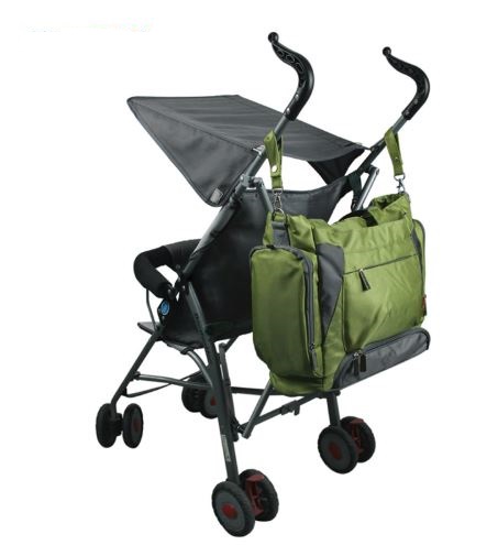 Ecosusi กระเป๋าคุณแม่ กระเป๋าสัมภาระคุณแม่ กระเป๋าแม่ลูกอ่อน สะพายได้ แถมผ้ารองเปลี่ยนผ้าอ้อม ผลิตจากไนล่อนคุณภาพสูง ทนทาน ช่องใส่ของเยอะ (สีเขียว)