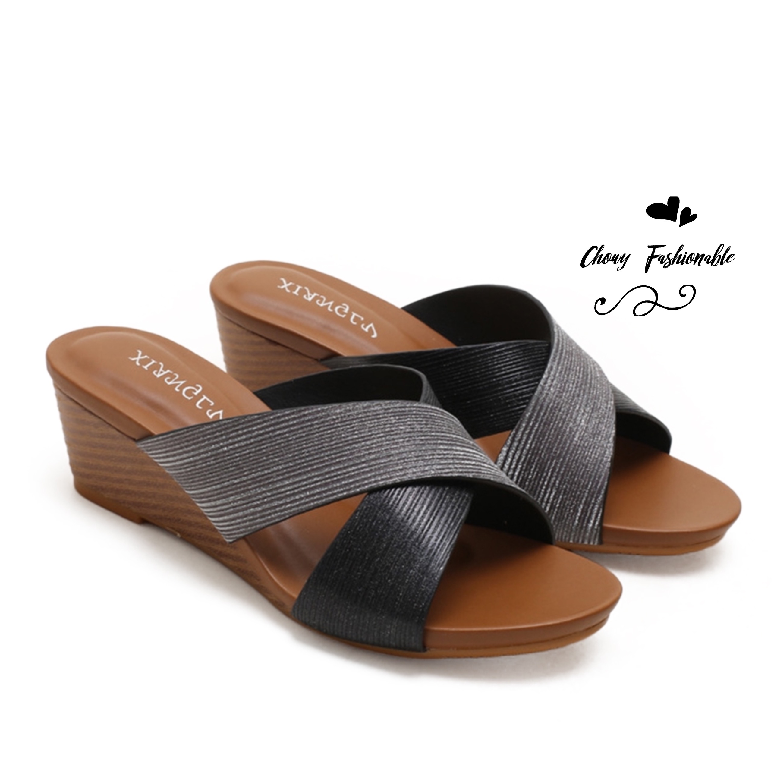 รองเท้าแตะส้นเตารีดไซส์ใหญ่ 43 แตะสวม ส้นเตารีดไซส์ใหญ่ สีดำ KR1080BL