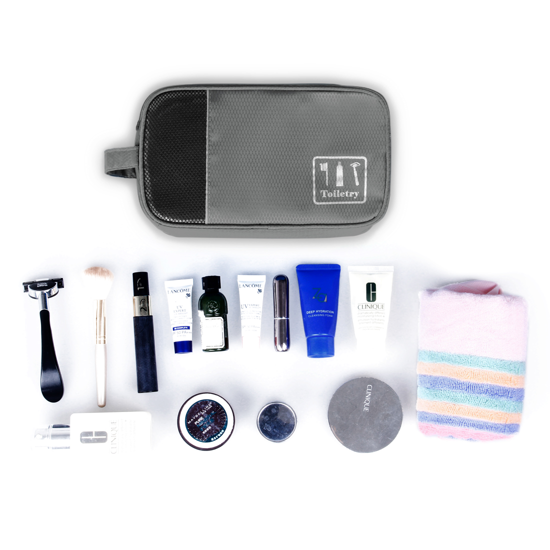 Bagsmart กระเป๋าจัดระเบียบเดินทาง 4 ใบ กันน้ำ พกพาสะดวก ใส่เสื้อผ้า, อุปกรณ์ไอที, อุปกรณ์น้ำ และรองเท้า (Grey)