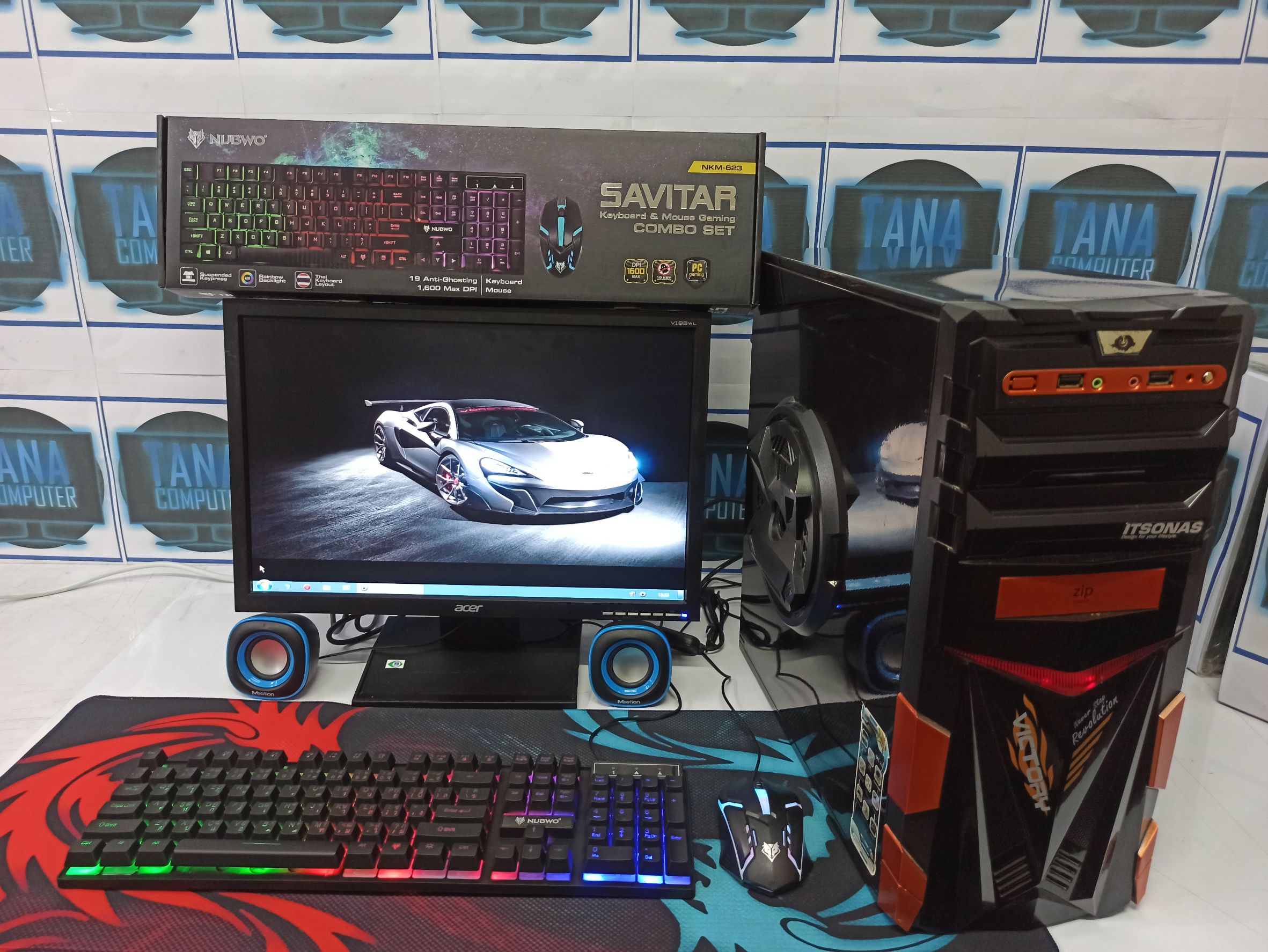 (6,500)คอมเล่นเกมส์ ครบชุด รวมจอ 19 นิ้ว A8-7600 Ram4gb SSD120GB VGA R7-240 2GB