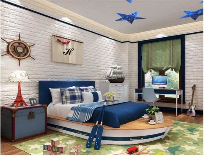 วอลเปเปอร์อิฐโฟม 3D ติดผนัง สีขาว มีกาวในตัว ขนาด 70*77 ซม.