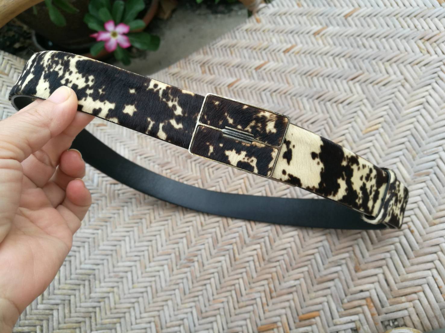 เข็มขัดชาย ขนวัวแท้ สวยมากๆ (ของใหม่)