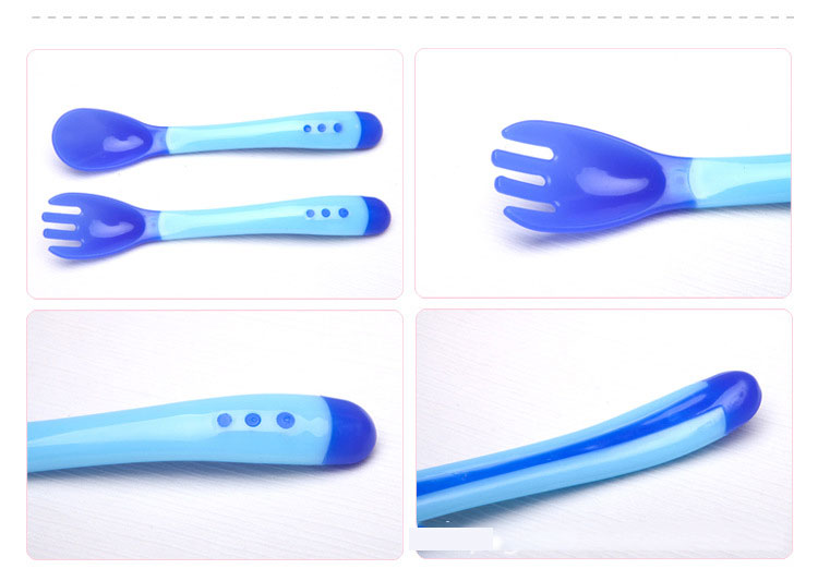 ช้อนส้อมเด็ก ช้อนกินข้าวลูก ช้อนเด็กหัดกิน เปลี่ยนสีตามอุณหภูมิอาหาร NanaBaby