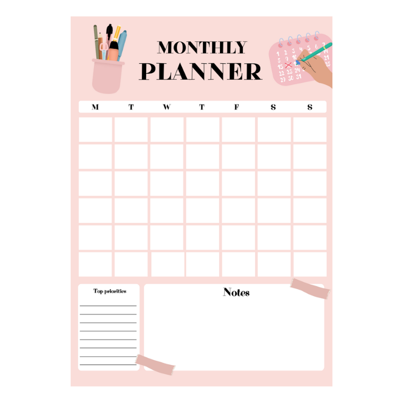 Planner ติดผนัง ติดตู้เย็น ขนาด A4 เคลือบแข็ง PVC