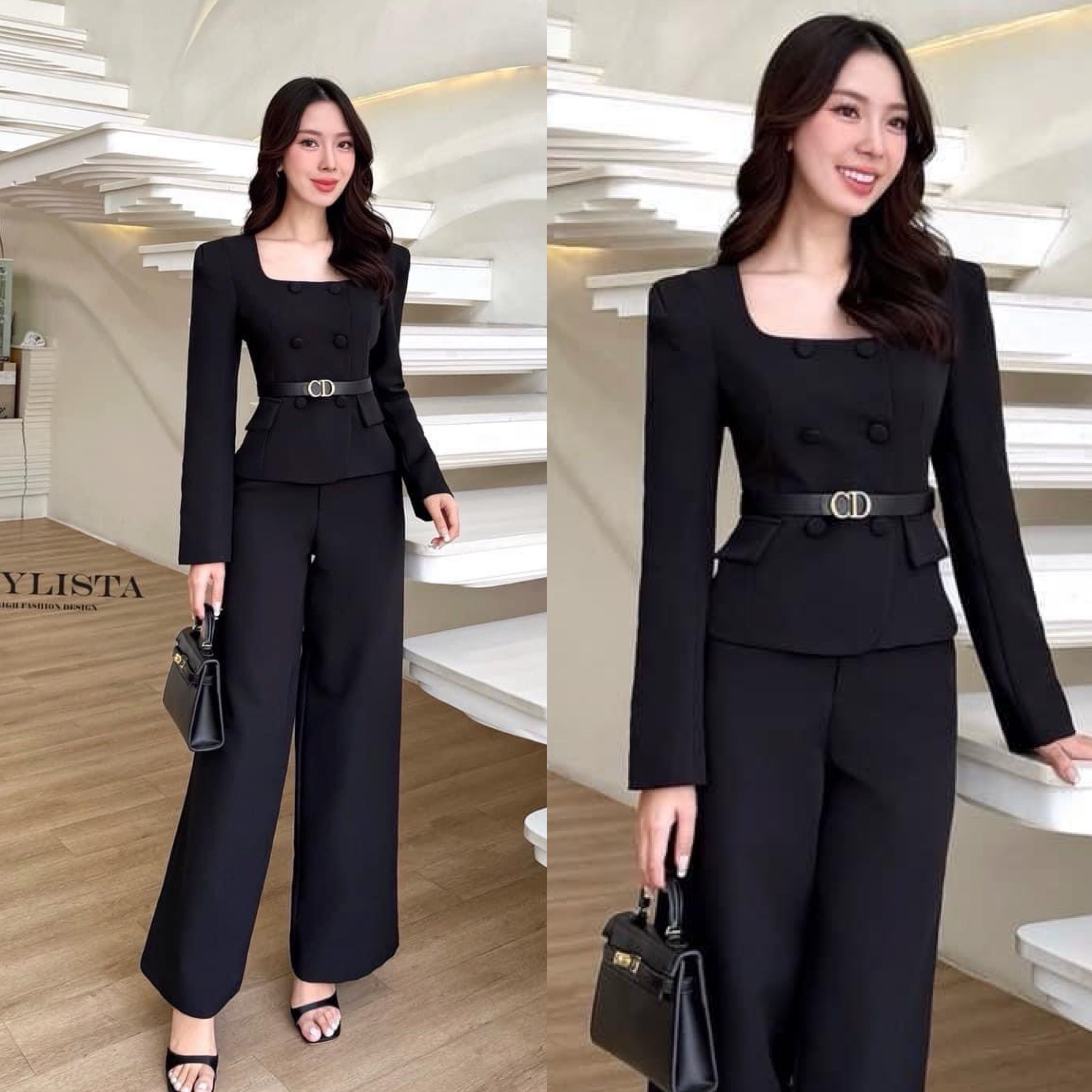 เซต 3 ชื้น เสื้อ+ กางเกงขายาว+เข็มขัด ใส่สวยเรียบหรูดูดีมาก แพลตเทินดีงาม ใส่สวยเปะสุดๆ ใส่สบาย : สินค้าคุณภาพ (พร้อมส่ง)