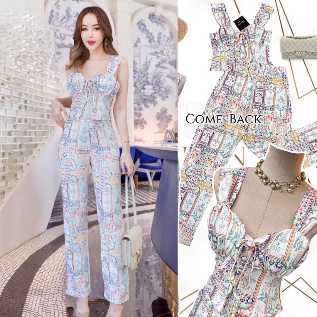 เซทเสื้อมาพร้อมกางเกงขายาว งานผ้าสวยมาก ลายสวยมาก ตัวเสื้อเป็น กระดุมหน้าแต่งด้วยโบว์น่ารักมาก สินค้าคุณภาพ (พร้อมส่ง)