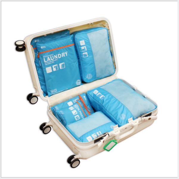 Botta Design กระเป๋าจัดระเบียบเดินทาง 7 ใบ ผลิตจากโพลีเอสเตอร์กันน้ำคุณภาพดี สำหรับจัดระเบียบเสื้อผ้า กางเกง ชุดชั้นใน กางเกงใน อุปกรณ์ไอที มี 6 สี