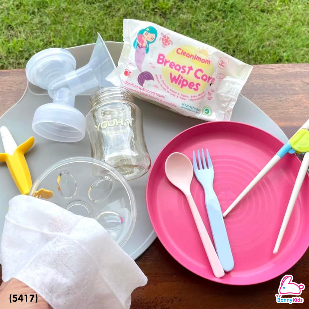 (5417) Cleanimom Breast Pump Wipes ผ้าเปียกทำความสะอาดเต้านมและอุปกรณ์ปั๊มนม (30 แผ่น)