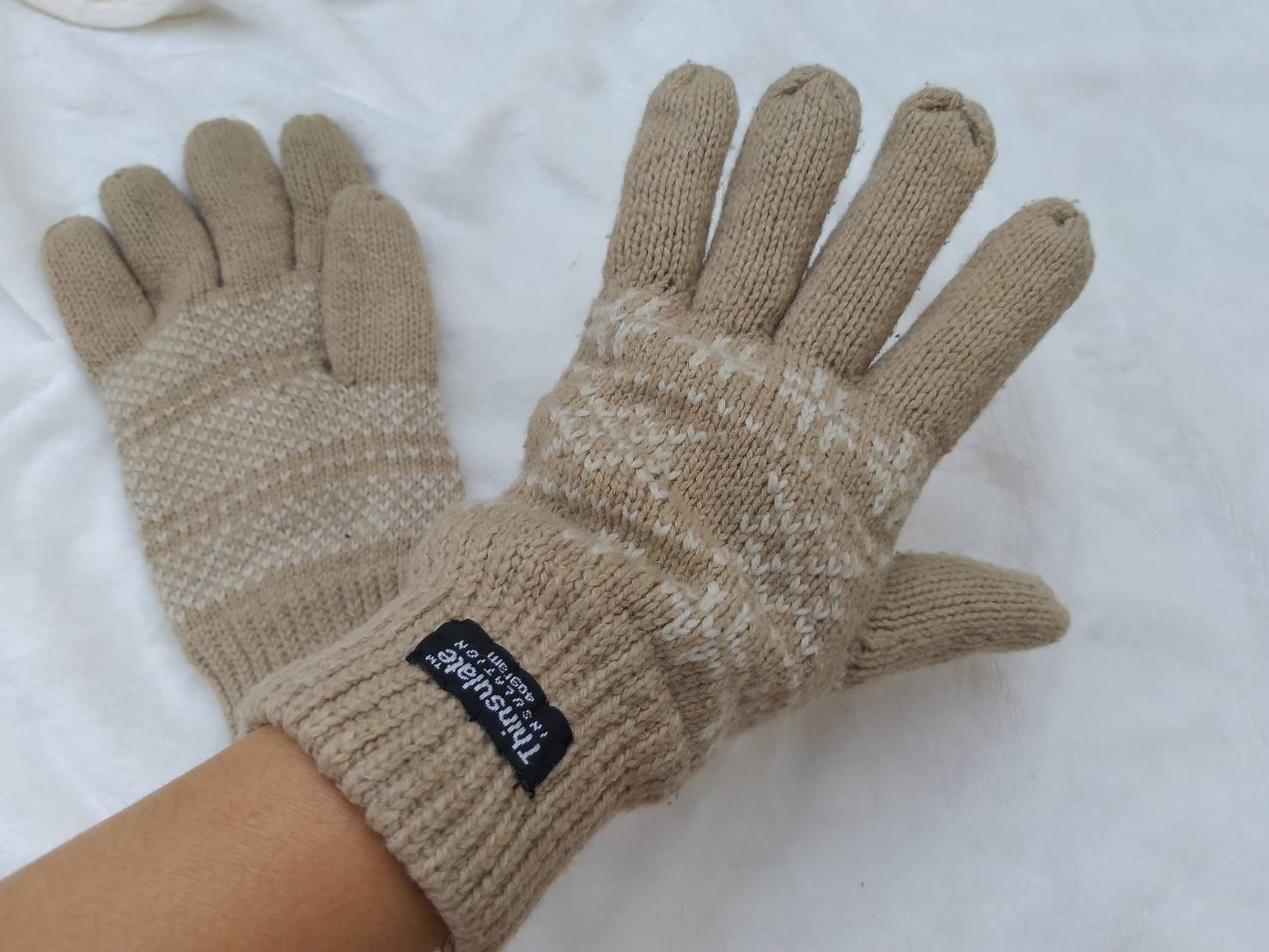 ถุงมือชาย Thinsulate บุผ้าฟลีซด้านใน อุ่นมาก