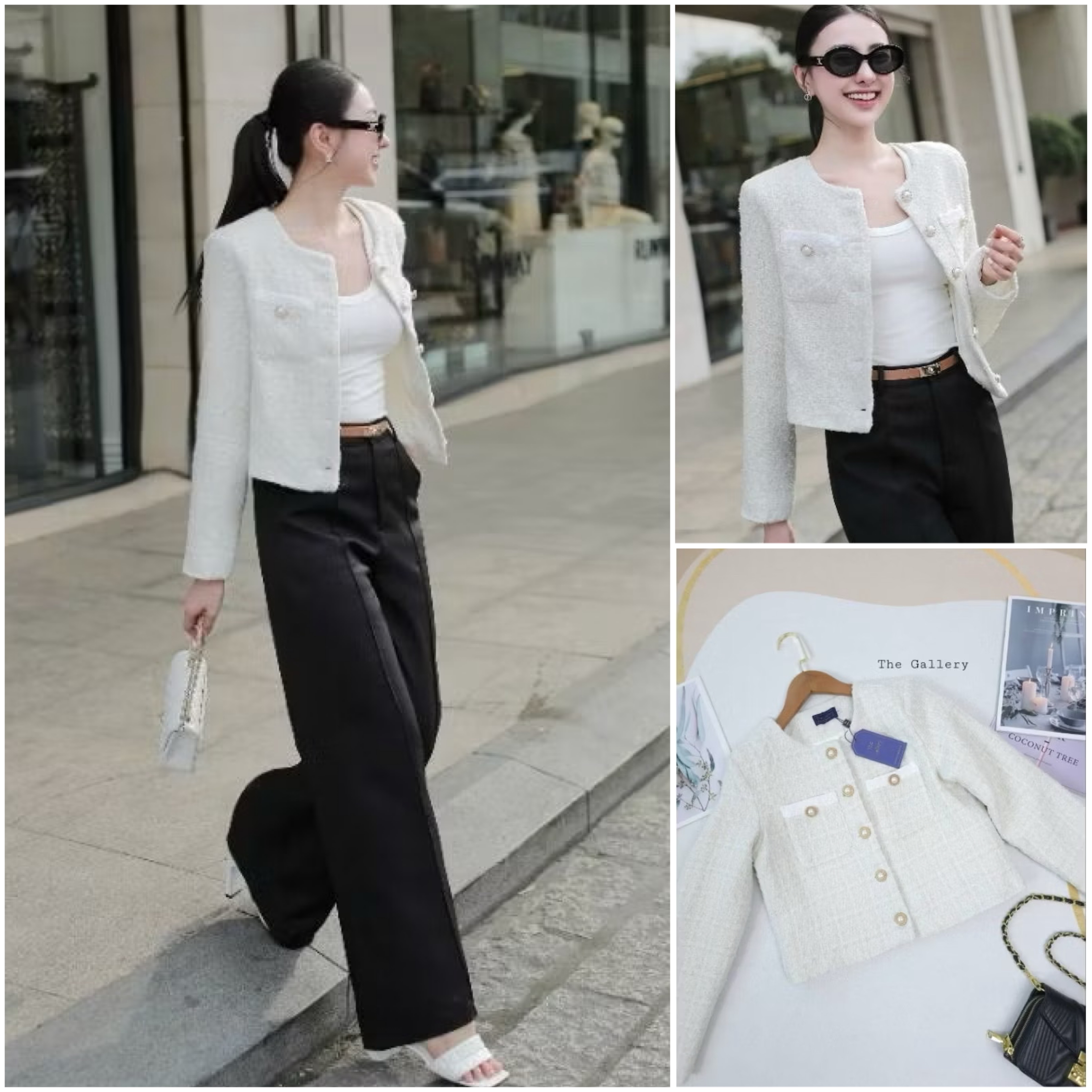 Set3ชิ้น เสื้อเบอร์เซอร์ผ้าทวิต+กางเกงขายาว+เข็มขัดหนัง ใส่สบาย : สินค้าคุณภาพ (พร้อมส่ง)
