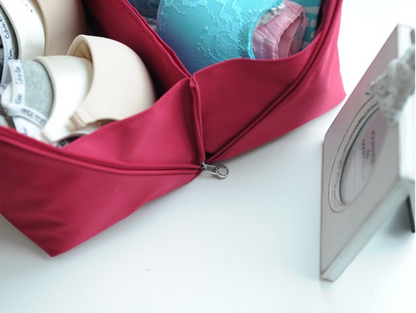 กระเป๋าใส่ชุดชั้นใน กางเกงชั้นใน ขนาดใหญ่พิเศษ แบ่งช่องสองด้าน ใส่ได้หลายตัว มี 4 สี 4 ลาย