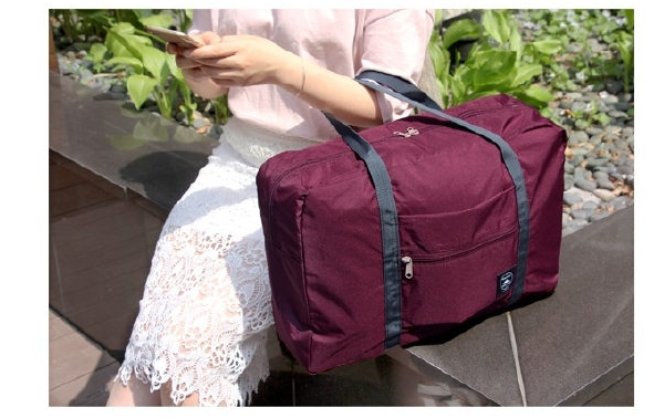 Wind Blows กระเป๋าเดินทางพับเก็บได้ เสียบที่จับกระเป๋าเดินทางได้ มีซิปรูดตอนพับเก็บ สำหรับการเดินทาง ท่องเที่ยว