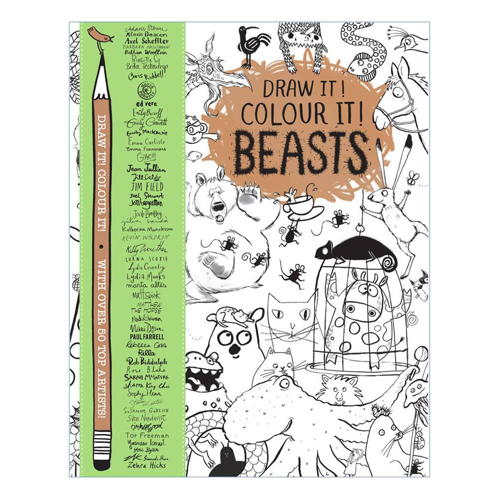 Draw It ! Colour It ! Beasts with over 50 top artists ! : Axel Scheffler, Emily Gravett, Tim Hopgood, Lydia Monks etc หนังสือกิจกรรมสร้างสรรค์ เติมเส้น โดยศิลปินชื่อดัง