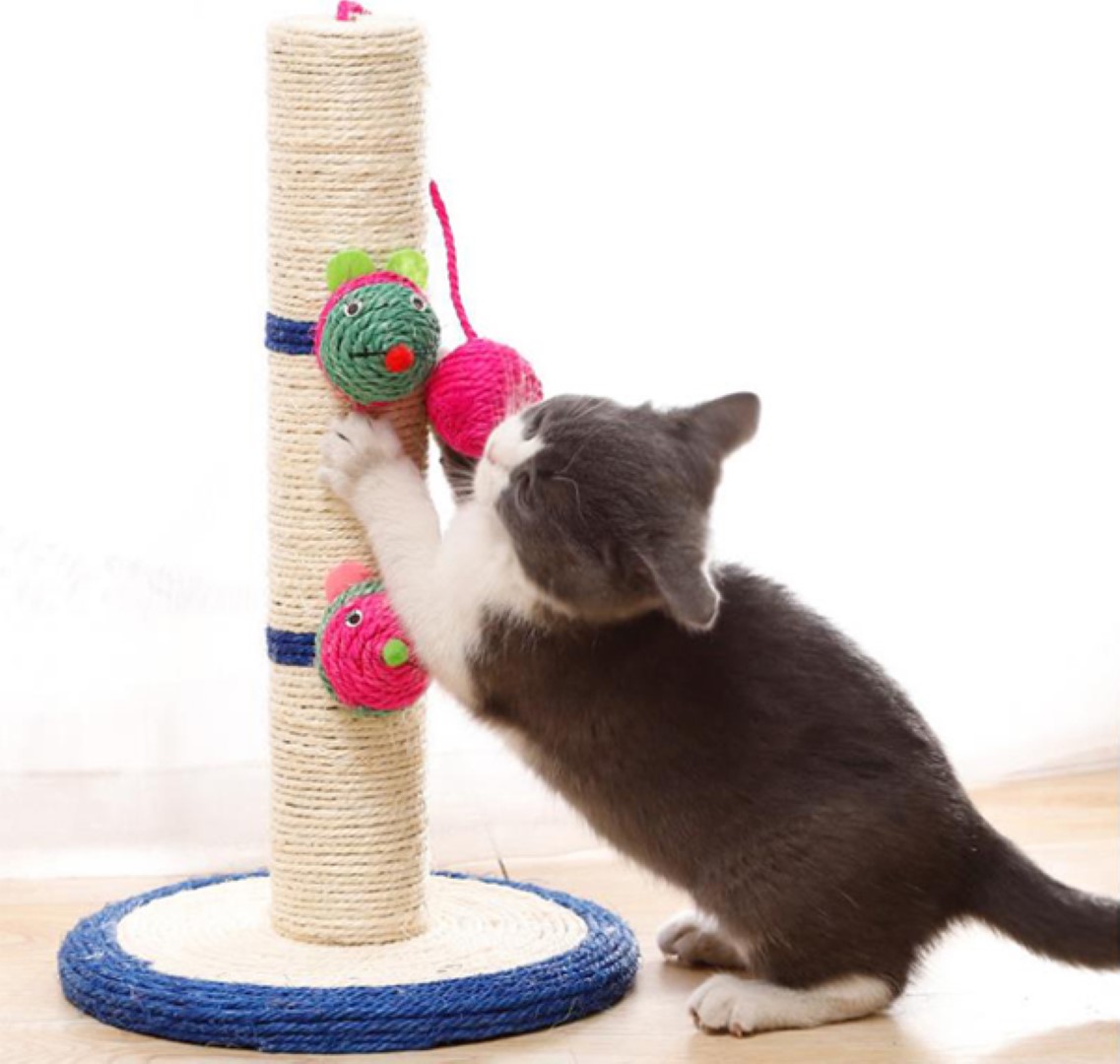 แท่นลับเล็บแมว Petsuka คอนโดแมวแบบเสา พร้อมตุ๊กตา