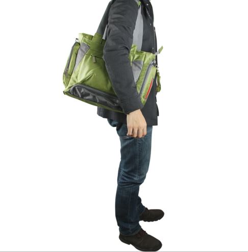 Ecosusi กระเป๋าคุณแม่ กระเป๋าสัมภาระคุณแม่ กระเป๋าแม่ลูกอ่อน สะพายได้ แถมผ้ารองเปลี่ยนผ้าอ้อม ผลิตจากไนล่อนคุณภาพสูง ทนทาน ช่องใส่ของเยอะ (สีเขียว)