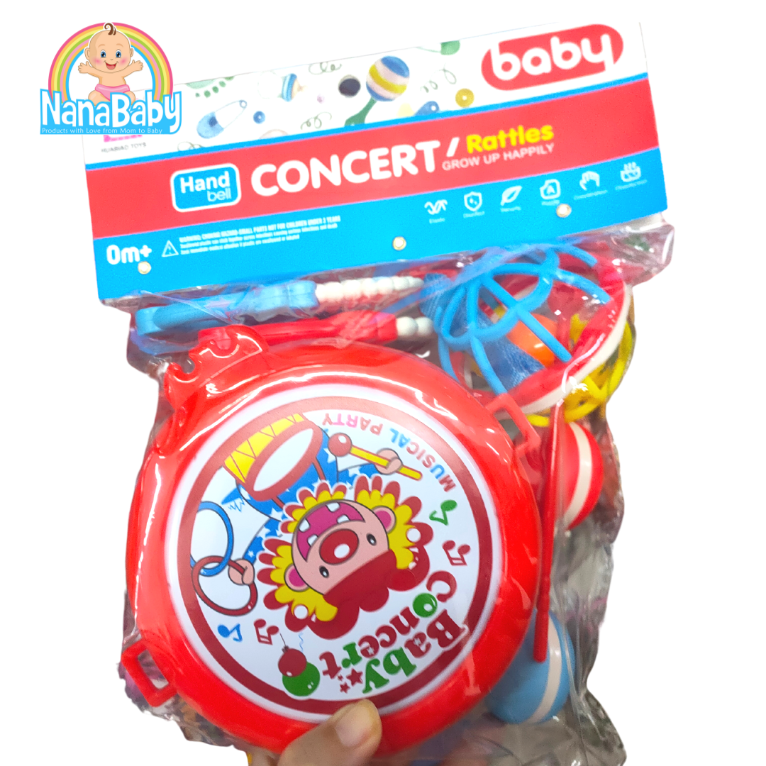 ของเล่นเสริมพัฒนาการ Baby Music Toys ของเล่นเด็กเล็ก กลอง ยางกัด กระพรวน บอลยางดนตรี
