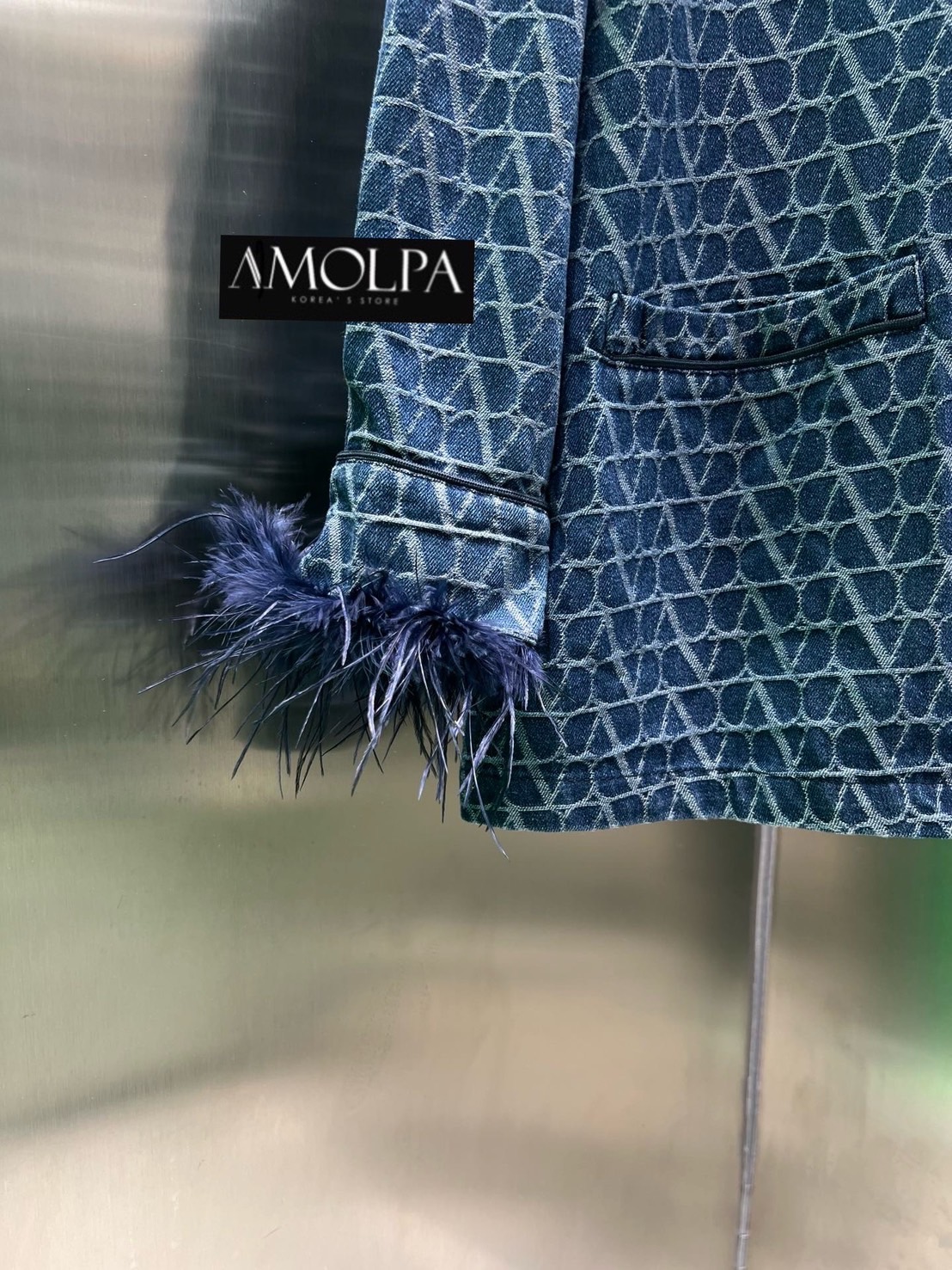 BLAZER VALENTINO DENIM ชนช๊อปปป สวยม๊ากกก ผ้ายีนส์แท้ 100เปอ อย่างดี : สินค้าคุณภาพ (พร้อมส่ง)