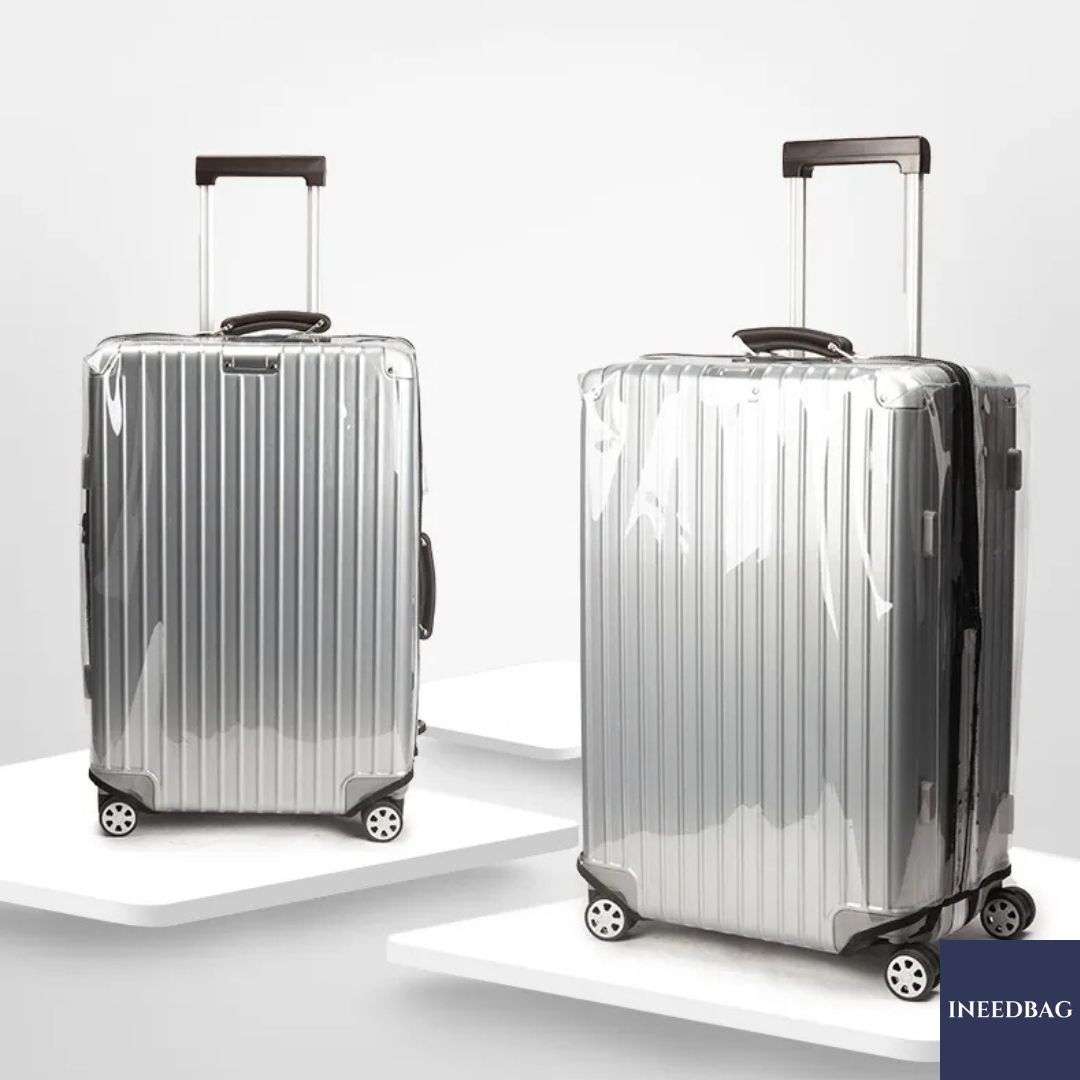 (PVC 28" ซิปเปิด-ปิด ขอบใส) ผ้าคลุมกระเป๋าเดินทาง ขนาด 28 นิ้ว เปิด/ปิด ด้วยซิป ผลิตจาก PVC ใส หนาขึ้น ไม่มีตะเข็บ ก้นกระเป๋ามีตีนตุ๊กแกใหญ่ และยางยืด 2 เส้นช่วยยึดกระเป๋าให้กระชับขึ้น