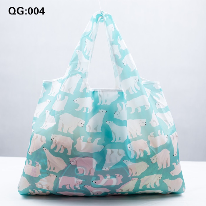 กระเป๋าช้อปปิ้งพับได้ ขนาดพกพา ผลิตจากโพลีเอสเตอร์ ทนทาน น้ำหนักเบา ซักเครื่องได้ (Reusable Grocery Bags, Grocery Tote Foldable, Ripstop Polyester Reusable Shopping Bags, Washable, Durable and Lightweight)