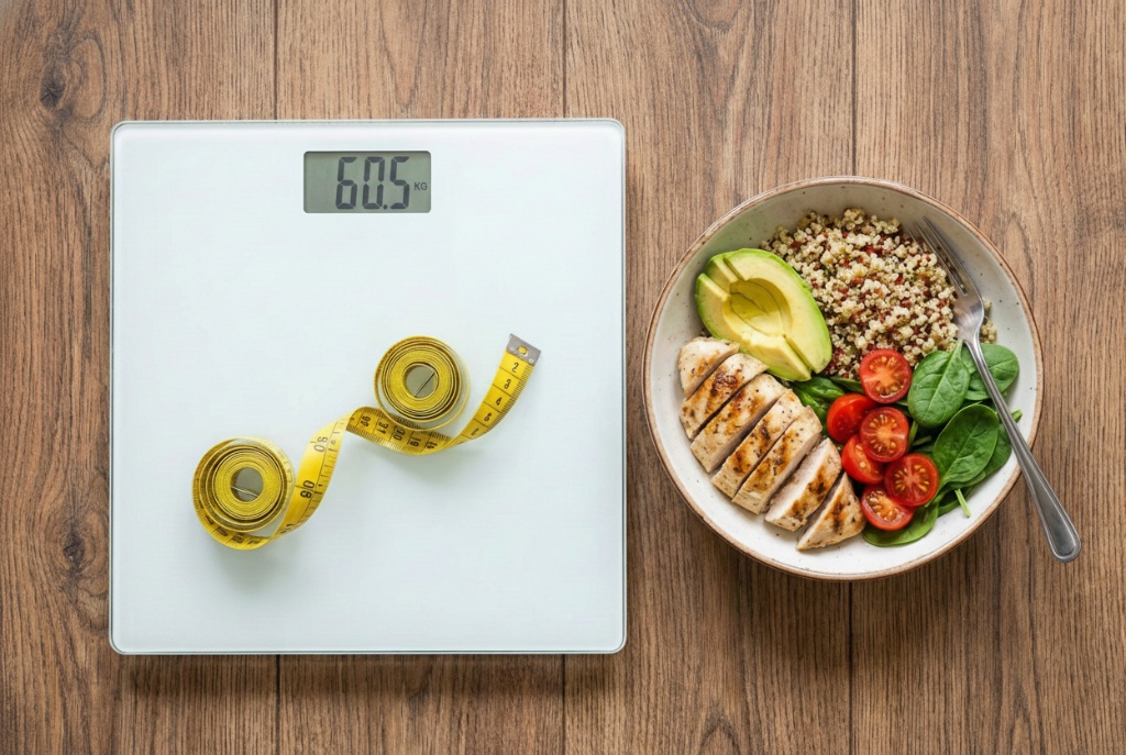 การชั่งน้ำหนักเปรียบเทียบกับการวัดสัดส่วนและอาหารคลีน
