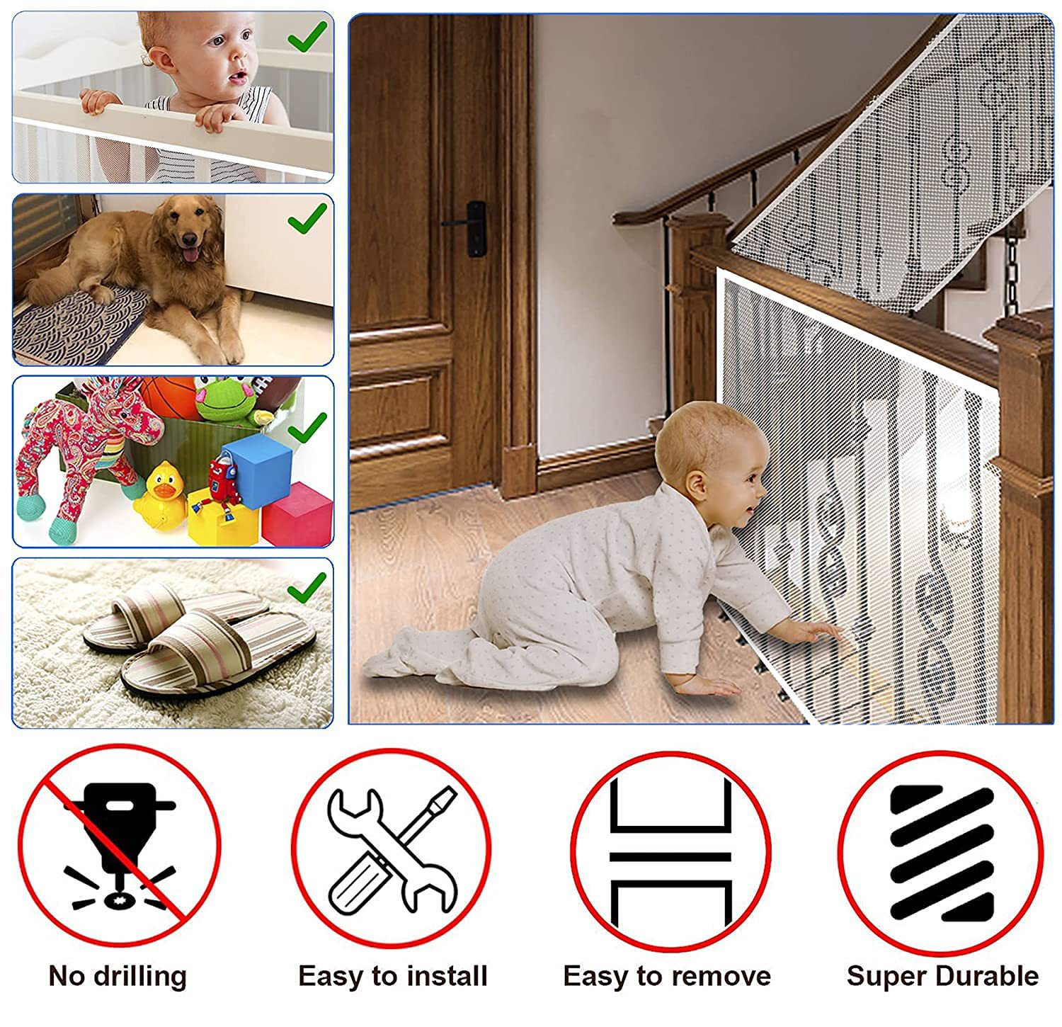 NanaBaby ตาข่ายระเบียง ที่กันตกระเบียง Balcony Safety Net ขนาด 3 เมตร