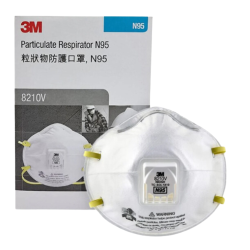 3M รุ่น 8210V (N95) หน้ากากป้องกันฝุ่นพร้อมวาล์ว,สายคล้องหัว