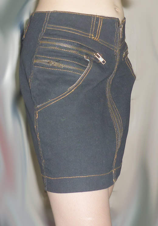 กระโปรงสีดำเนื้อยืด ดีไซน์เก๋ สวยมากๆ 27.5-33-14